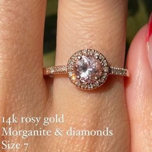 14k rose gold and morganite cocktail or engagement ring 7